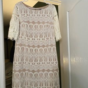 DB White and Tan Dress Size 14